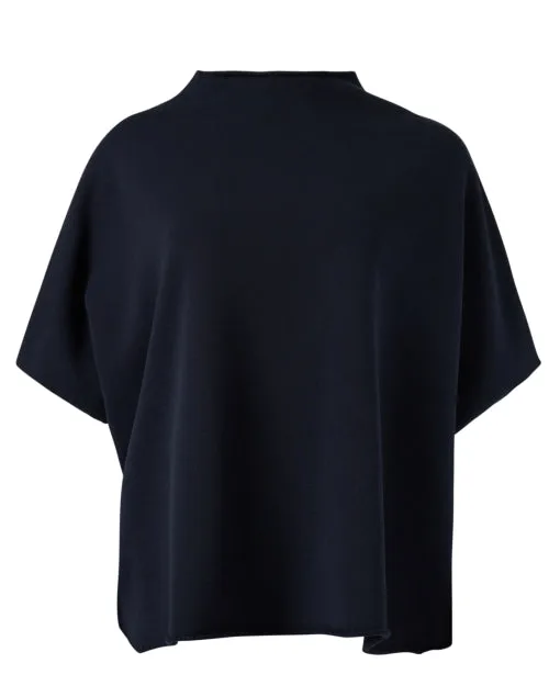Audrey Navy Cotton Top