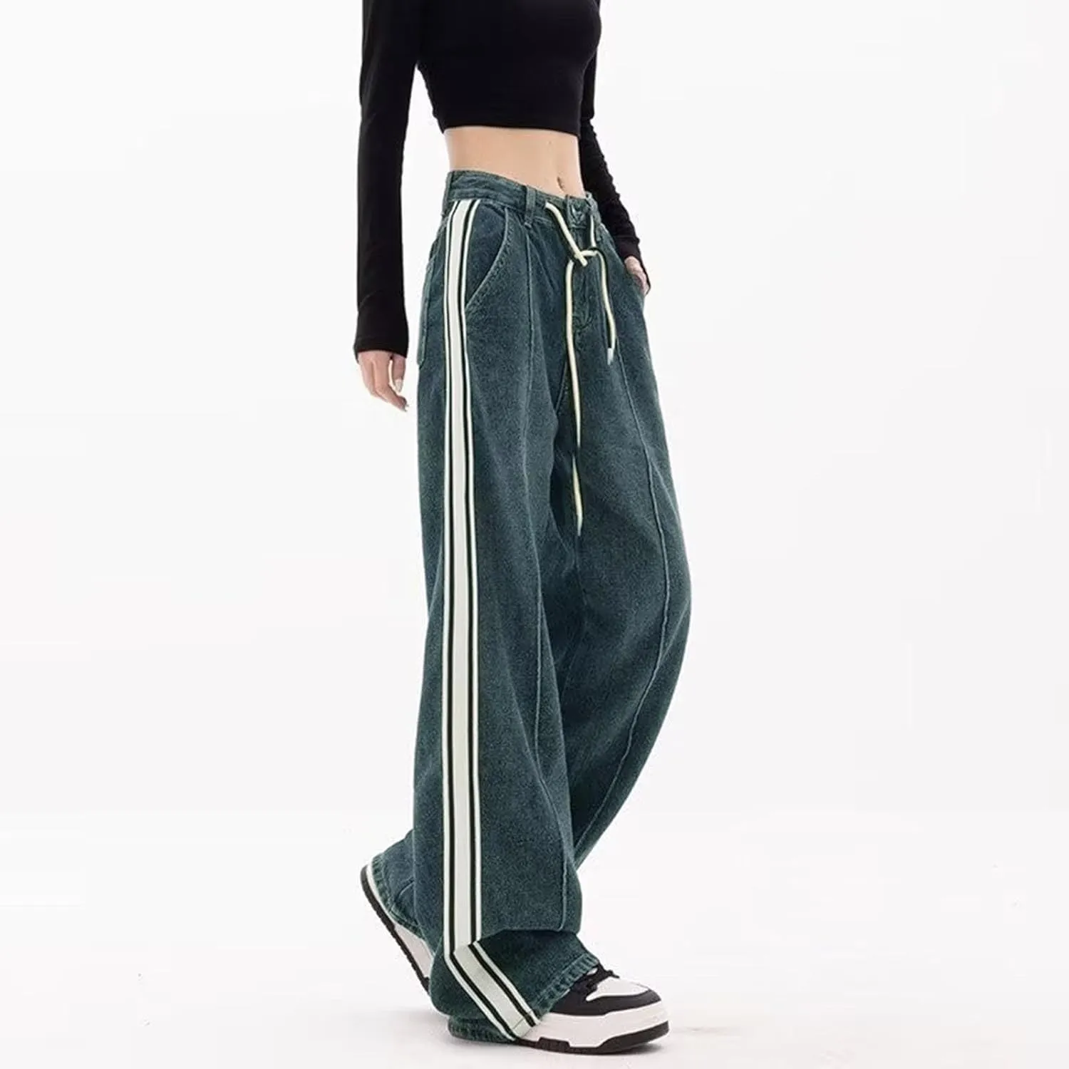 Baggy Jeans for Women Y2K High Street Pants Vintage Jeans Aesthetic Clothing Teen Girls Streetwear Hiphop