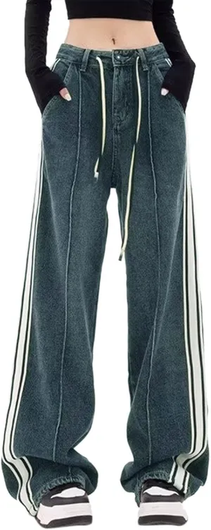 Baggy Jeans for Women Y2K High Street Pants Vintage Jeans Aesthetic Clothing Teen Girls Streetwear Hiphop