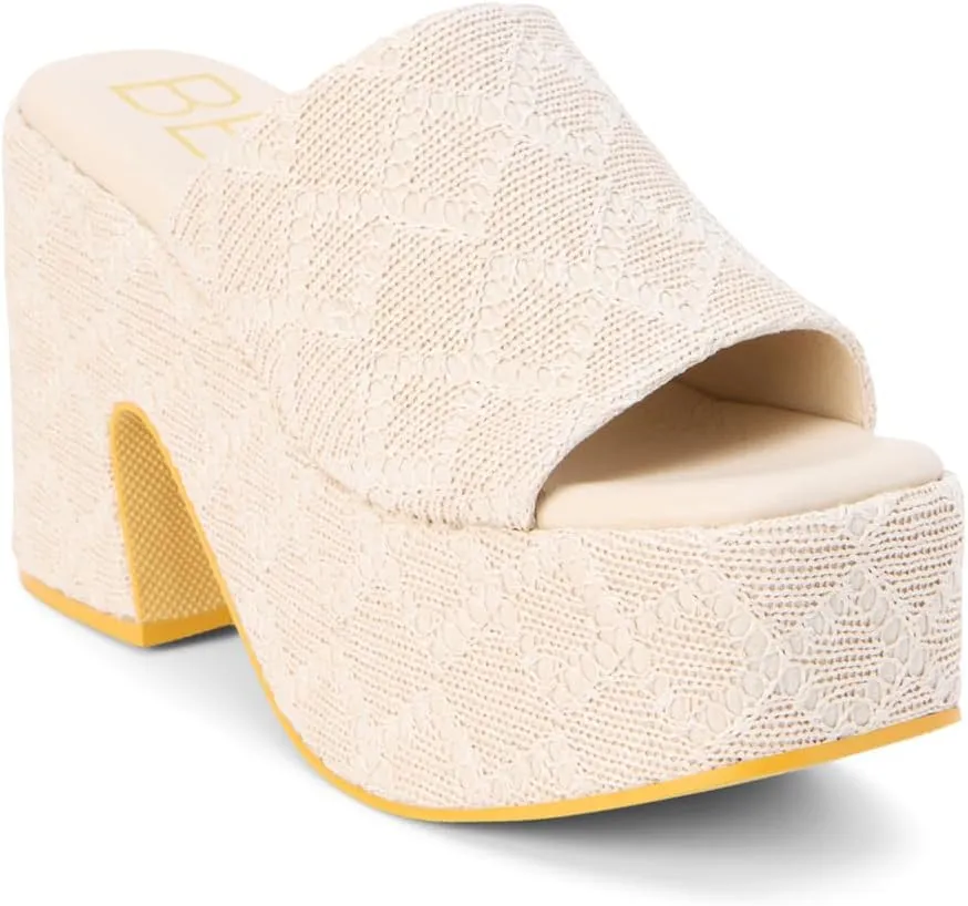 BEACH by Matisse Womens Como Block Platform Casual Sandals Casual High Heel 3" & Up - Beige