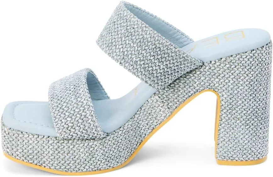 BEACH by Matisse Womens Gem Platform Block Casual Sandals Casual High Heel 3" & Up - Blue