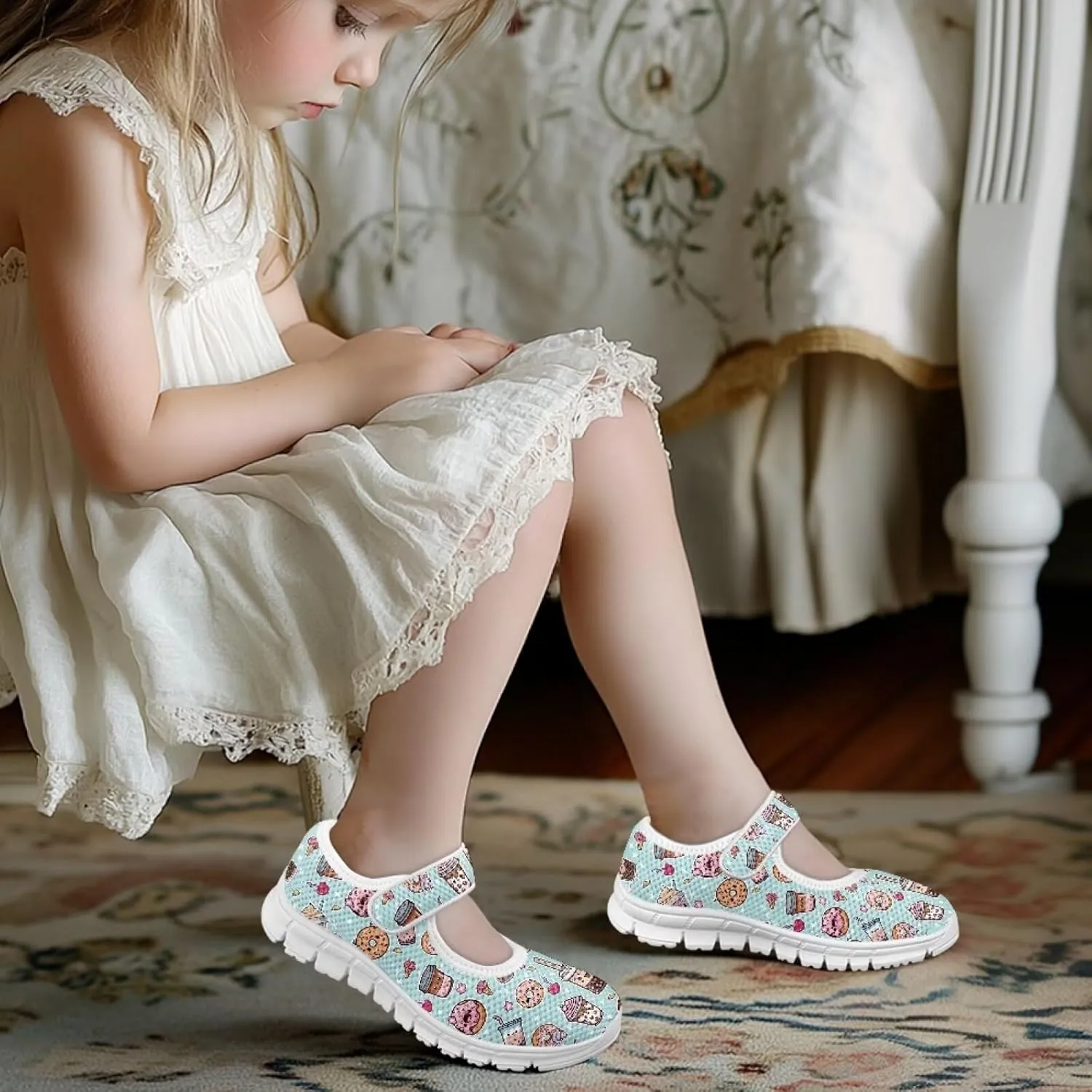BIGCARJOB Kids Mary Janes Shoes for Toddle Girls Cute Flats Dress Shoes School Uniform Shoes for Little Girls 11-4