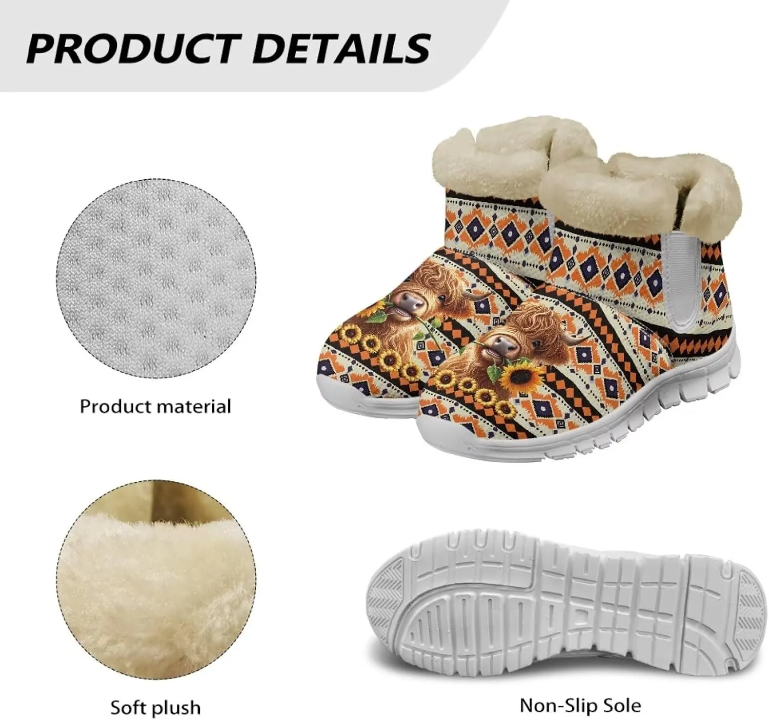 Biyejit Womens Warm Winter Snow Boots Ankle Boots Outdoor Booties Slip On Sneakers Comfortable Shoes for Women
