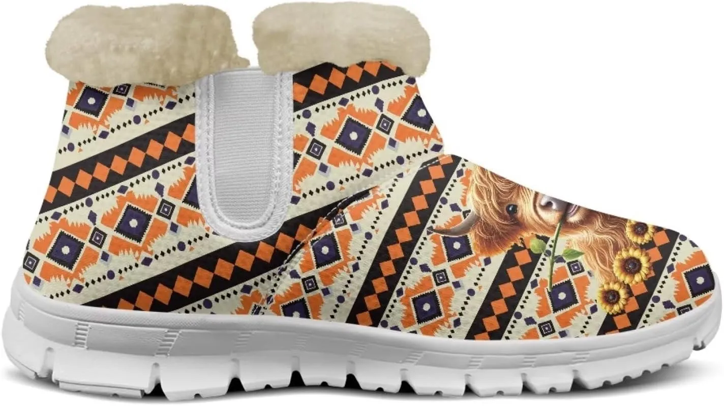 Biyejit Womens Warm Winter Snow Boots Ankle Boots Outdoor Booties Slip On Sneakers Comfortable Shoes for Women
