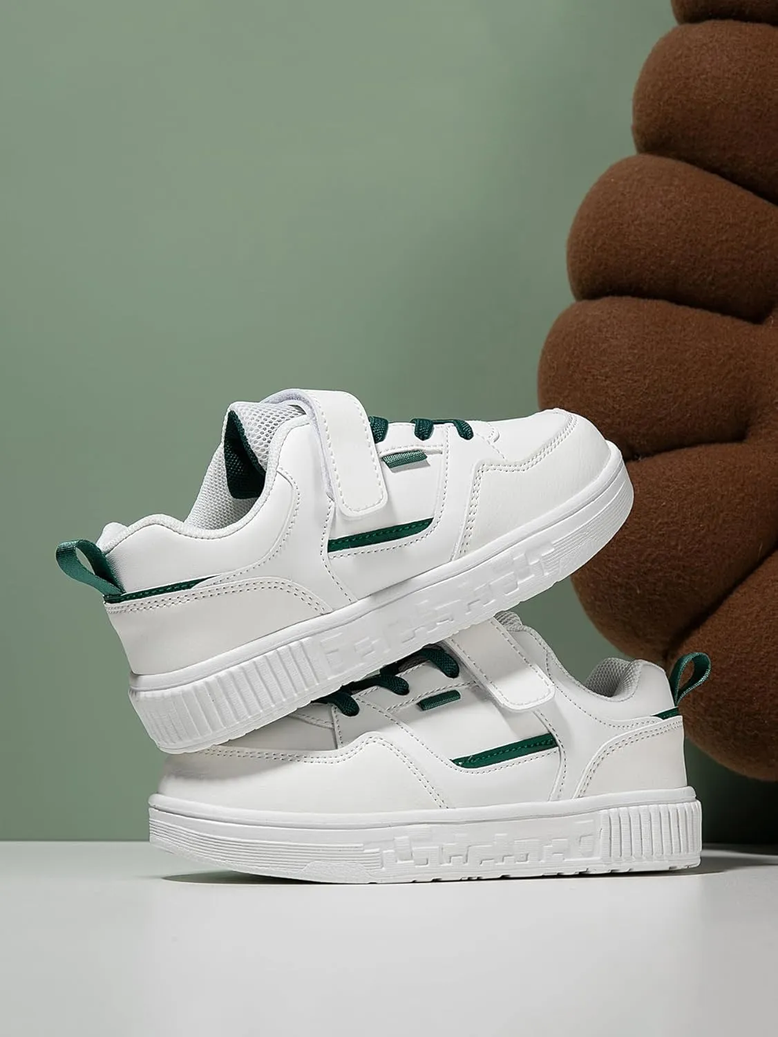 Boys and Girls Board Shoes Adjustable Hook and Loop Classic Low Top Kids Sneakers Lightweight Comfortable for All Season