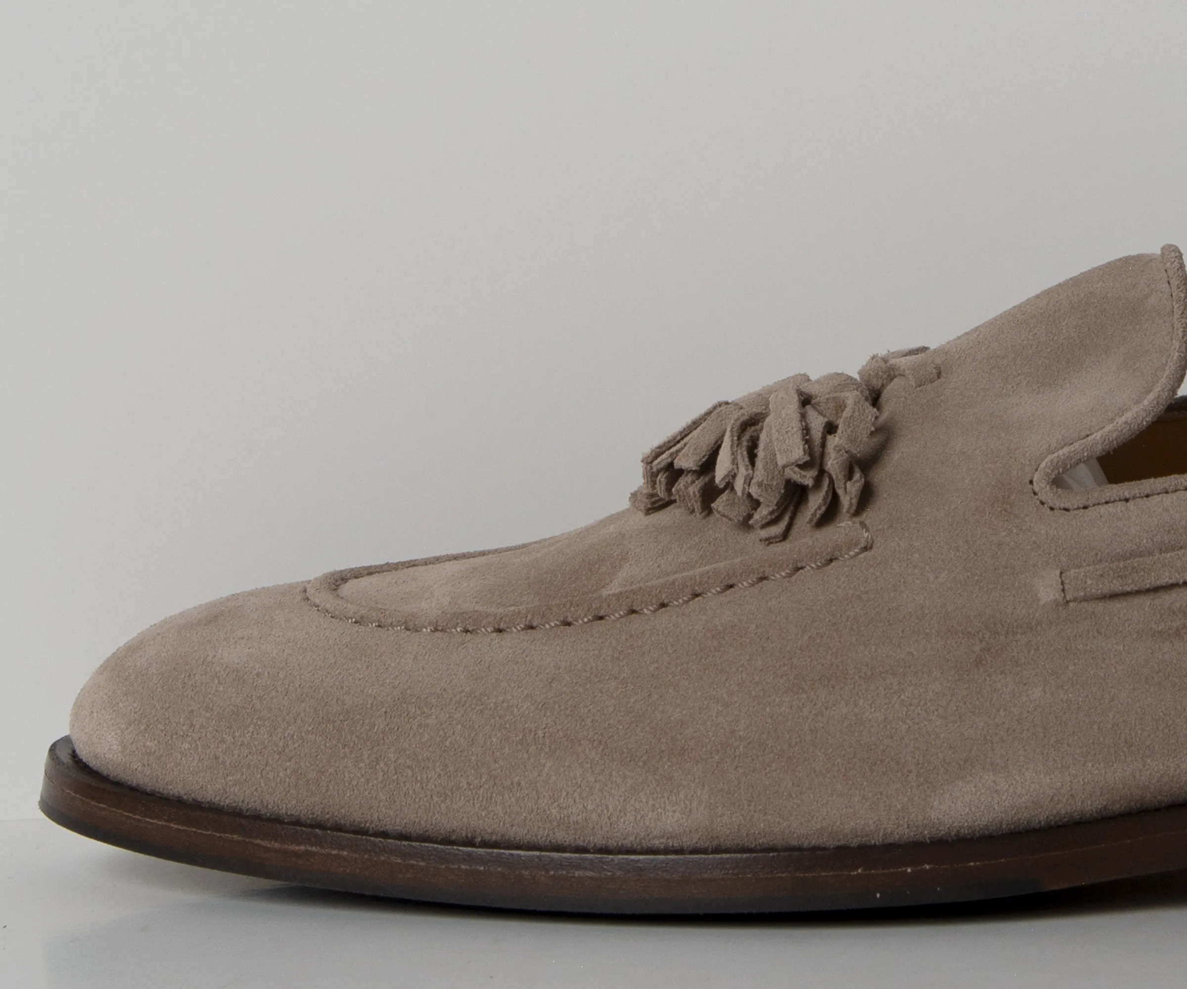BRUNELLO CUCINELLI Suede Tassel Loafers Brown