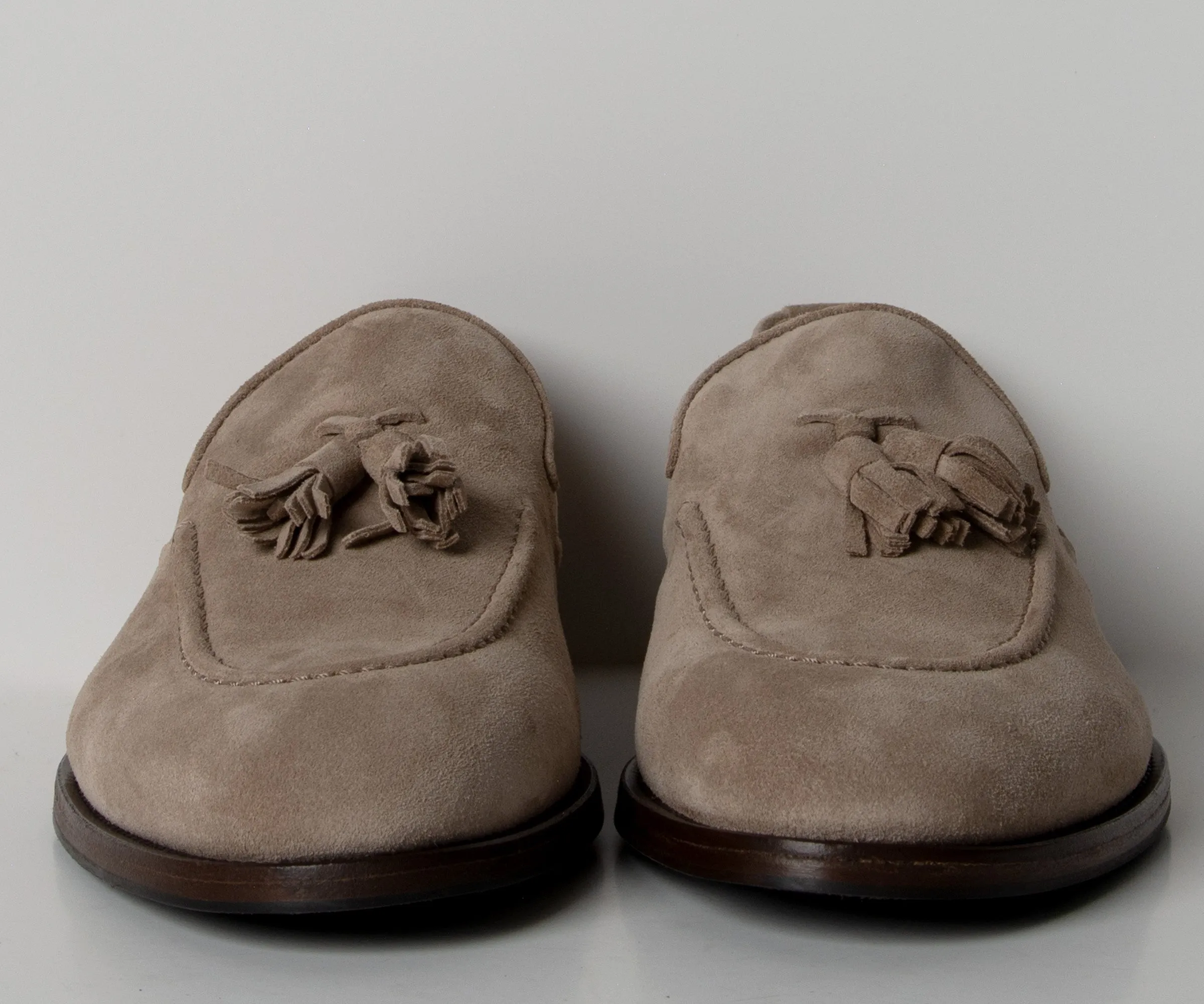 BRUNELLO CUCINELLI Suede Tassel Loafers Brown