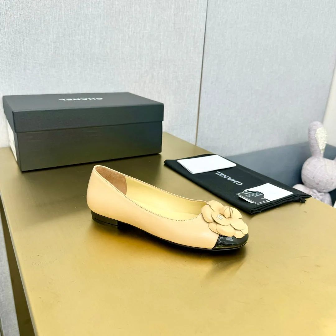 CC Loafers Nude Leather Mix Floral Pattern 297798