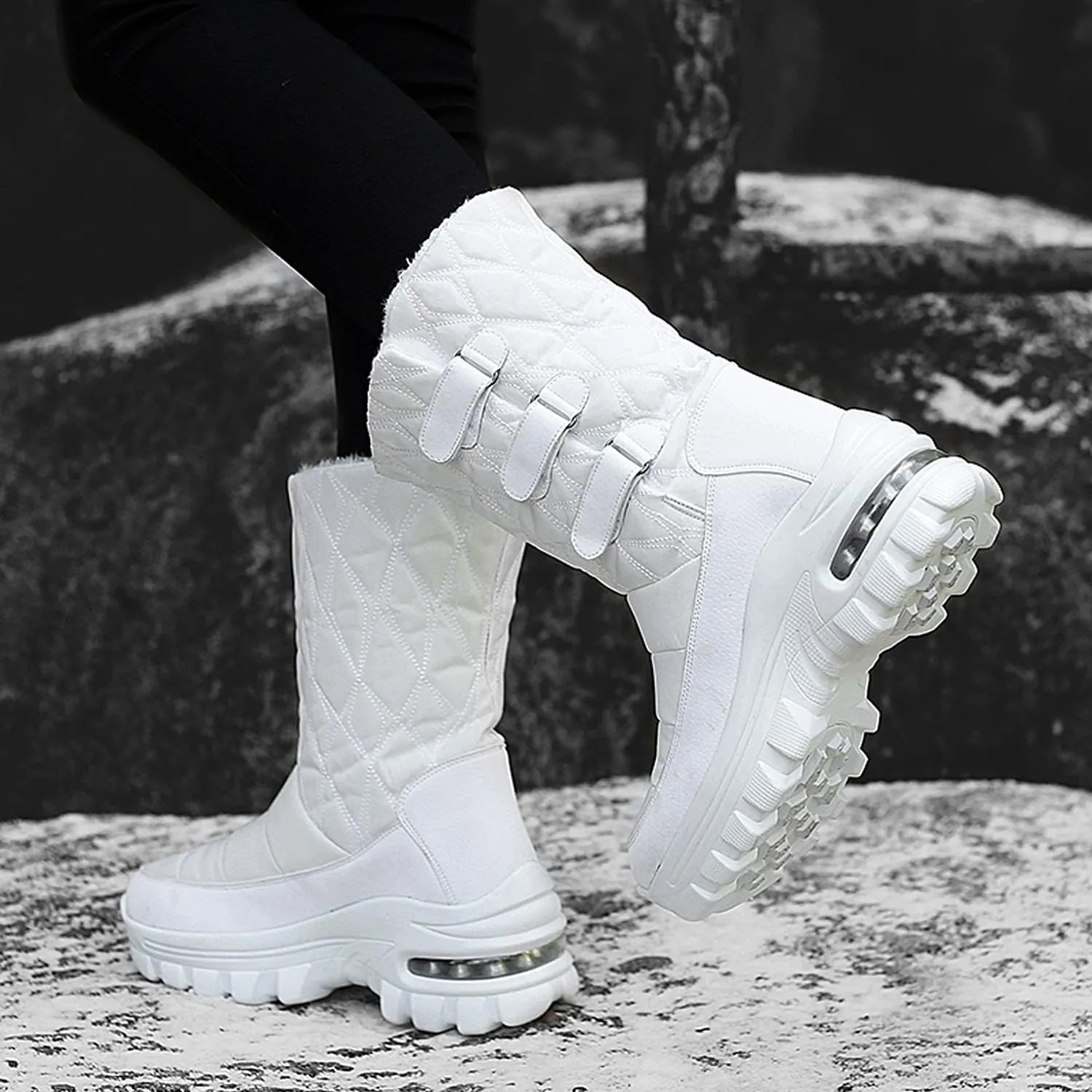 CERYTHRINA Womens Snow Boots Fur Lining Bootie Warm Ankle Booties Outdoor Thickening Winter Shoes