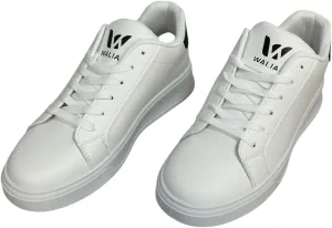 Classic White Sneakers, Low-Top Lace-Up, Platform Sole, Casual Athletic Fashion