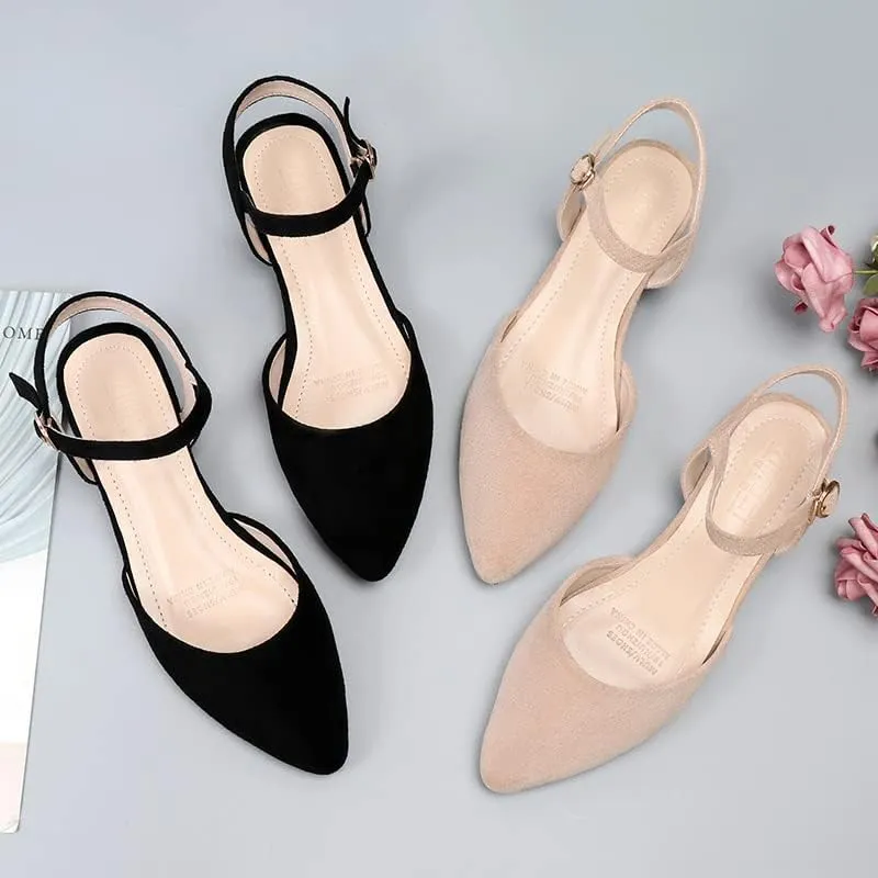 Dear Time Women Ankle Strap Flat Sandal Shoes Summer Pointy Toe Ballet Flats