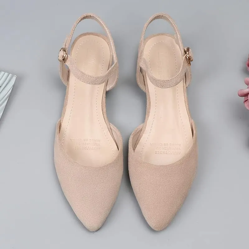 Dear Time Women Ankle Strap Flat Sandal Shoes Summer Pointy Toe Ballet Flats