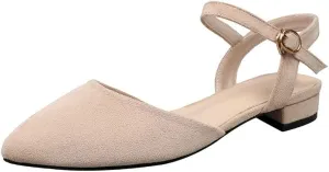 Dear Time Women Ankle Strap Flat Sandal Shoes Summer Pointy Toe Ballet Flats