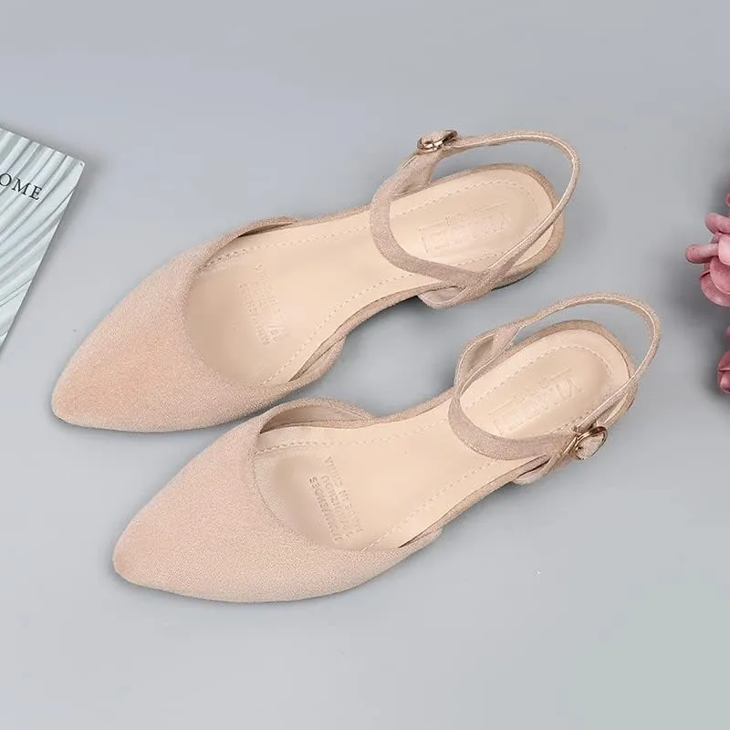 Dear Time Women Ankle Strap Flat Sandal Shoes Summer Pointy Toe Ballet Flats