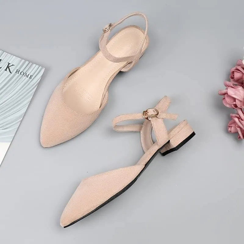 Dear Time Women Ankle Strap Flat Sandal Shoes Summer Pointy Toe Ballet Flats