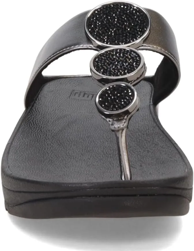FitFlop Women's Halo Bead-Circle Metallic Toe-Post Sandals Wedge