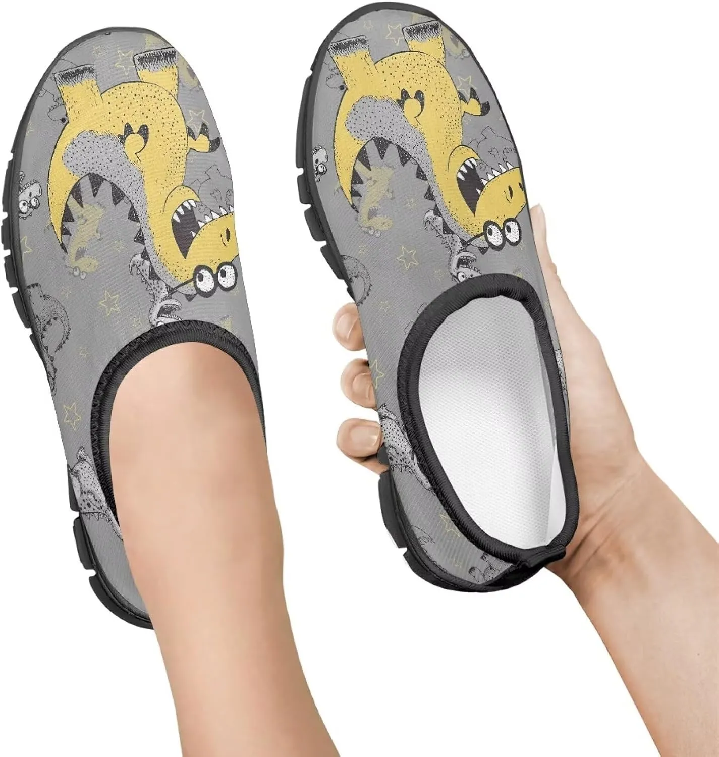 GOSTONG Animal Shoes for Kids Slip On Casual Shoes Breathable Non Slip Boys Girls Sports Running Sneakers Black Sole Size 11-15