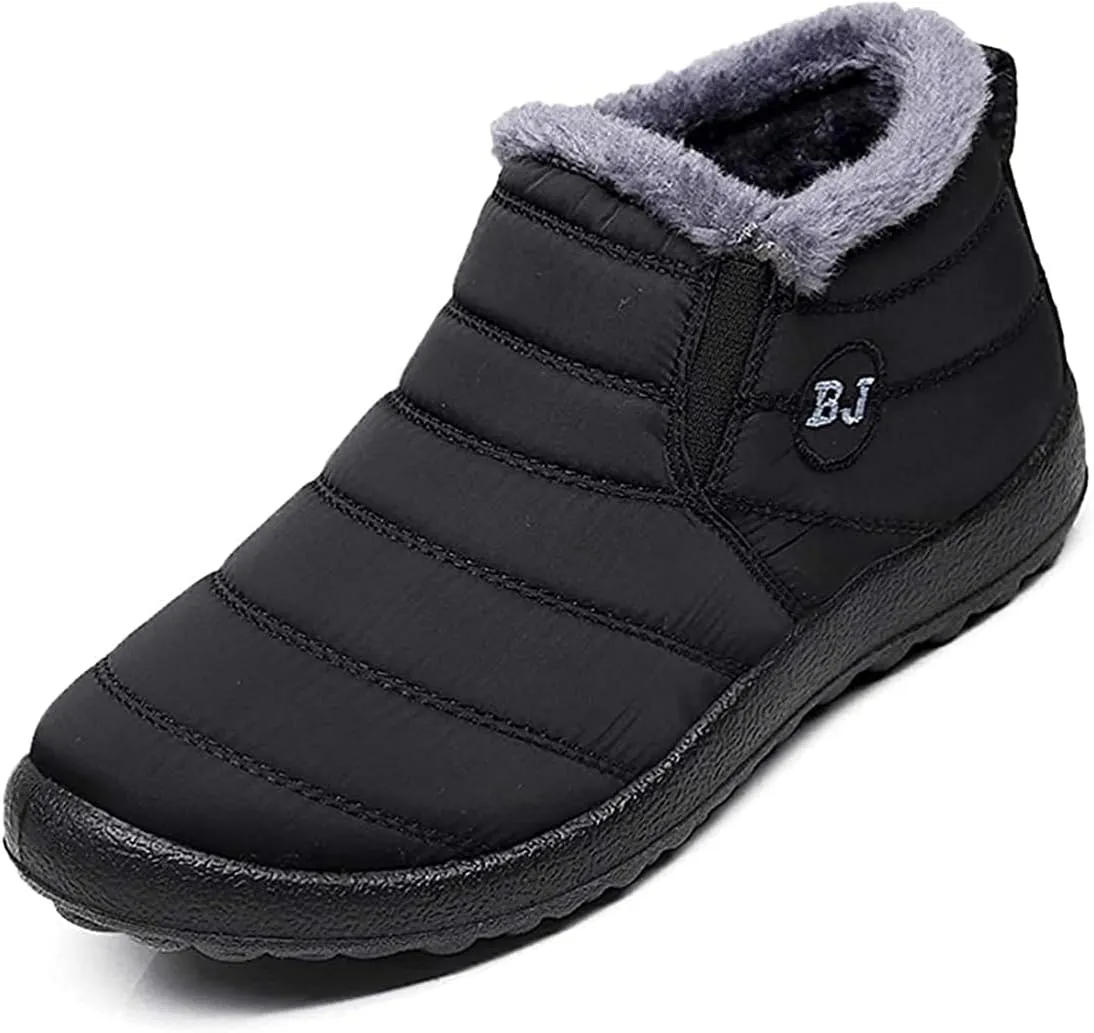 HAVINA Womens Warm Snow Boots Outdoor Fur Lining Winter Shoes Anti-Slip Lightweight Ankle Bootie