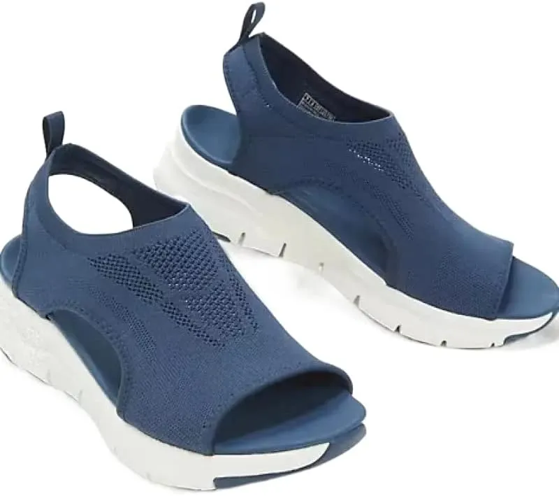 HOCEDO Orthopedic Sandals, 2023 Thick Platform Solid Women's Casual Wedge Sandals, Open Toe Buckle Women's Summer Beach Sandals
