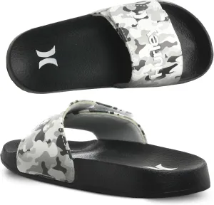 Hurley Naia Slides for Girls and Boys - Comfortable Slip-On Kids Sandals with Adjustable Strap, Unisex Slides for Indoor and Outdoor, Adjustable Sporty Slides for The Beach and Pool