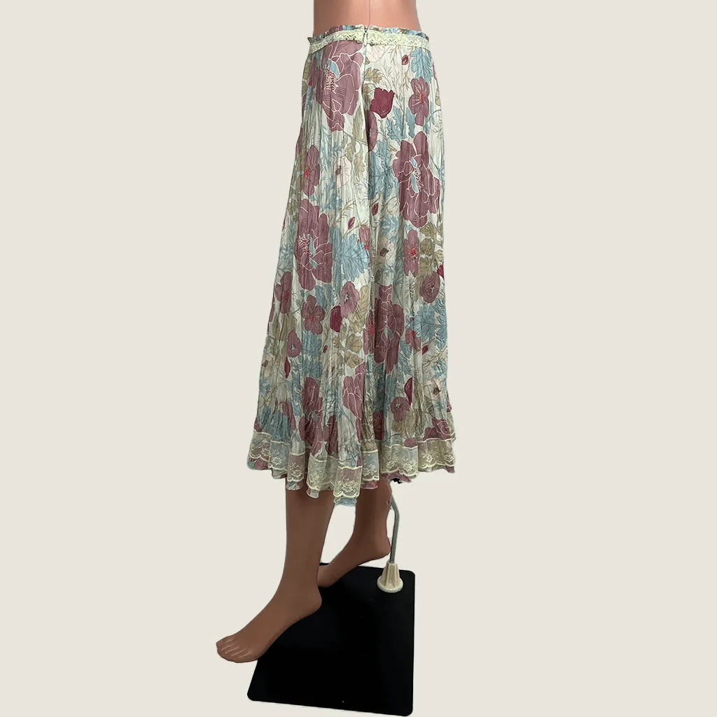 iModa Silk Floral Midi Skirt Small