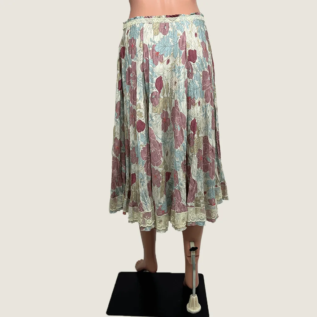 iModa Silk Floral Midi Skirt Small
