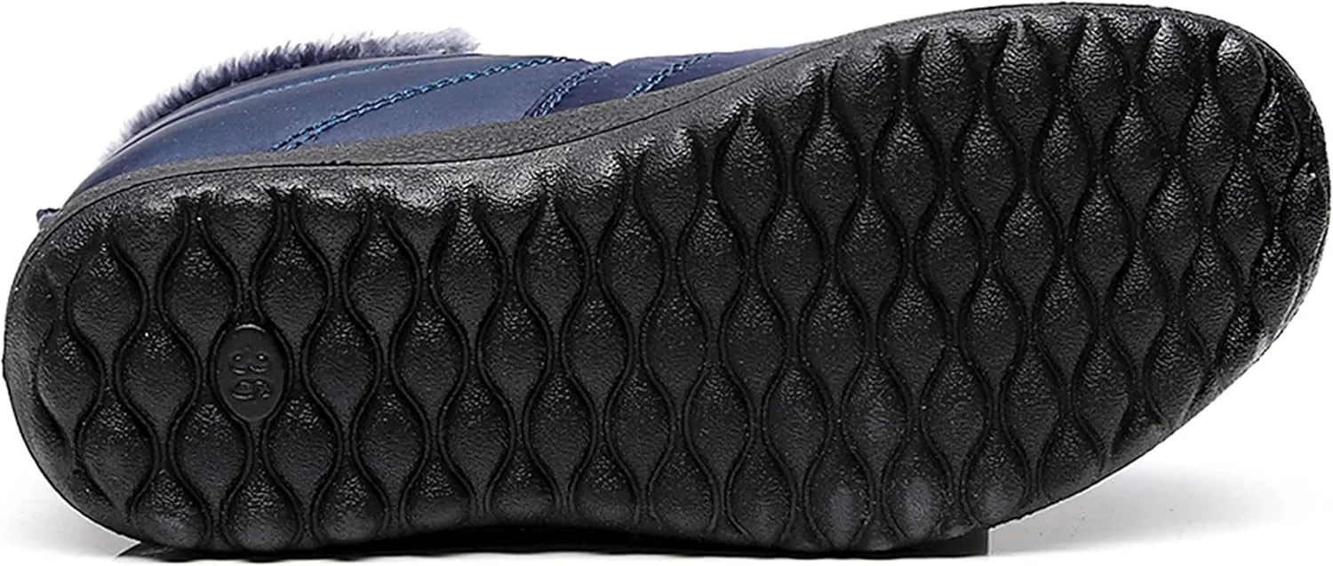 INEELUYI Men Women Winter Boots Outdoor Warm Fur Lined Slip On Sneakers Anti-Slip Waterproof Snow Boots