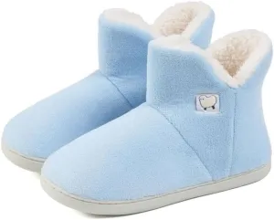 JadeRich Unisex Solid Color Slippers Coral Fleece Upper Heel Covering Warm Winter House Boots