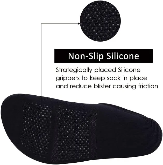 JOYNÉE Men's 6 Pack Casual Cushion Anti-Slid Cotton No Show Socks with Silicone