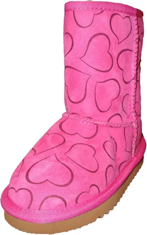 Kirkland Signature Girls Shearling Boot Pink Hearts 2