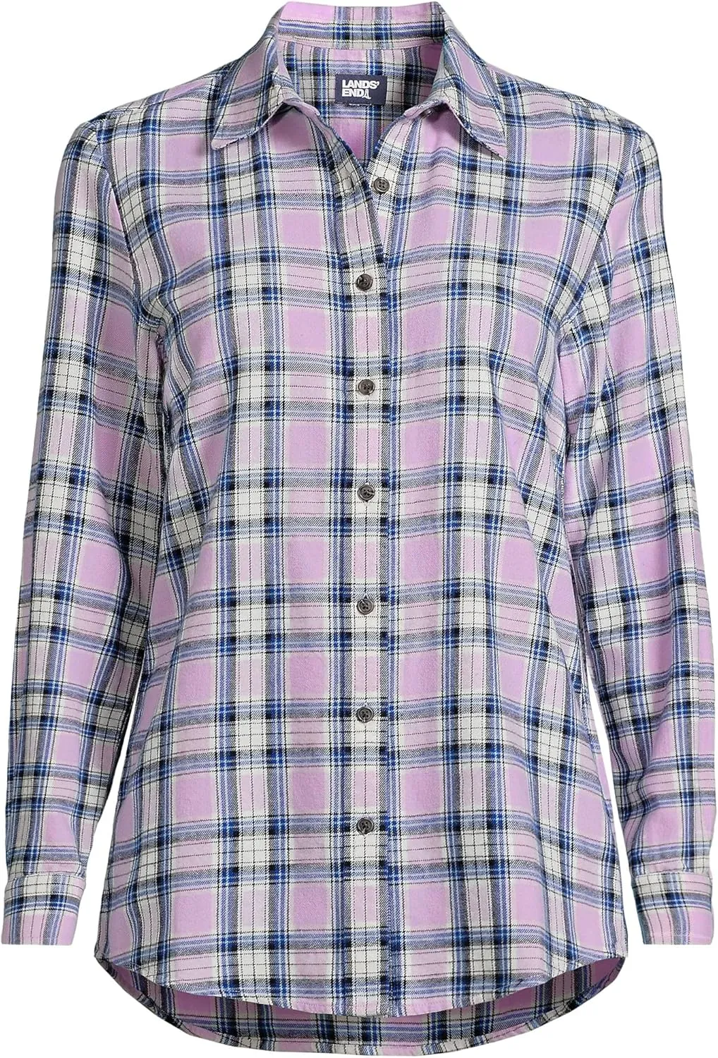 Lands' End Blake Shelton x Women's Flannel Boyfriend Fit Long Sleeve Shirt