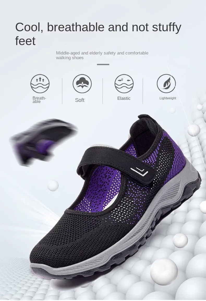 Lightweight Breathable Women's Mary Jane Flats - Summer Cutout Design Mesh Walking Shoes for Casual Comfortable Sneakers