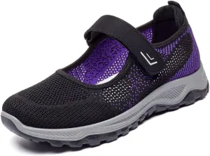 Lightweight Breathable Women's Mary Jane Flats - Summer Cutout Design Mesh Walking Shoes for Casual Comfortable Sneakers