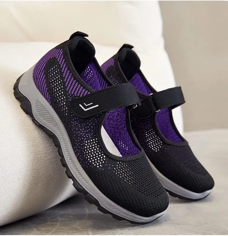 Lightweight Breathable Women's Mary Jane Flats - Summer Cutout Design Mesh Walking Shoes for Casual Comfortable Sneakers