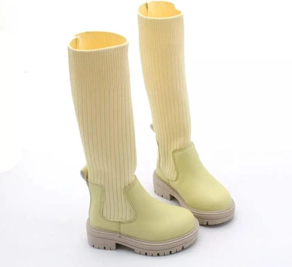 Logo Custom Girls Knee High Sock Boots