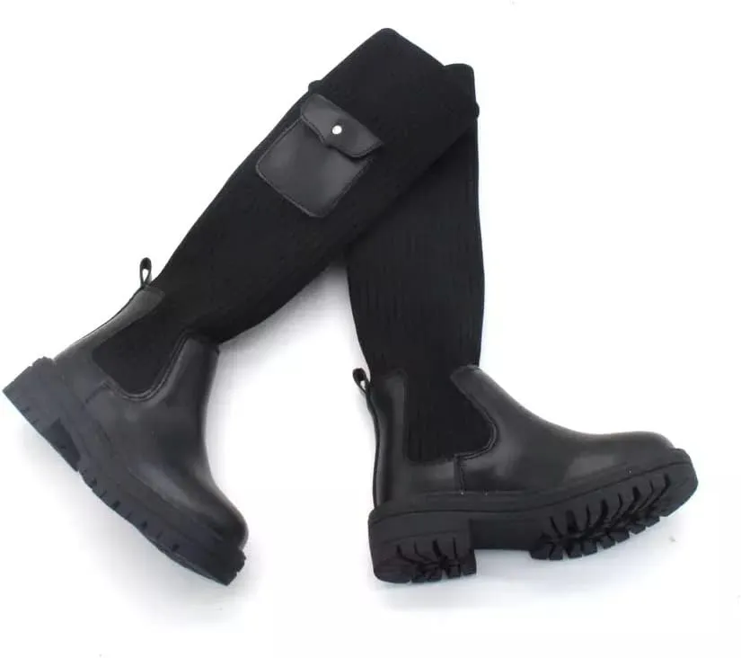 Logo Custom Girls Knee High Sock Boots