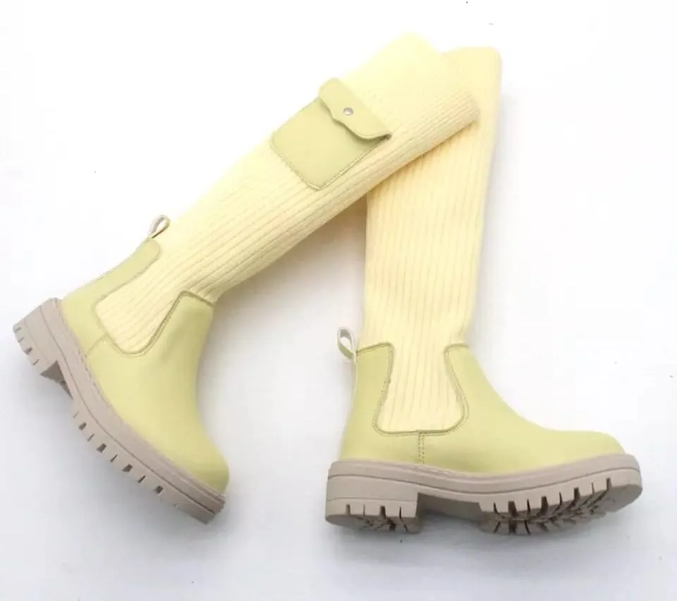 Logo Custom Girls Knee High Sock Boots