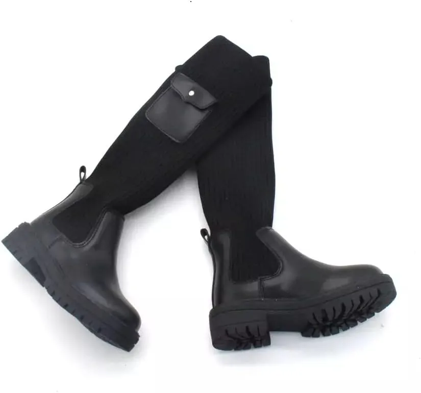 Logo Custom Girls Knee High Sock Boots