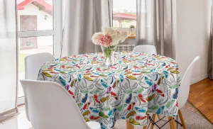 Lunarable Retro Round Tablecloth, Colorful Sports Shoes Patterns Sneakers Drawings Young Teen Footwear Retro Print, Circle Table Cloth Cover for Dining Room Kitchen Decoration, 60", Multicolor