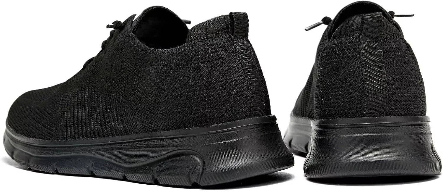 Men's Casual Dress Oxfords Shoes Breathable Knit Leisure Classic Business Fashion Sneakers Lightweight Comfortable Work Soft Sole Walking Shoes