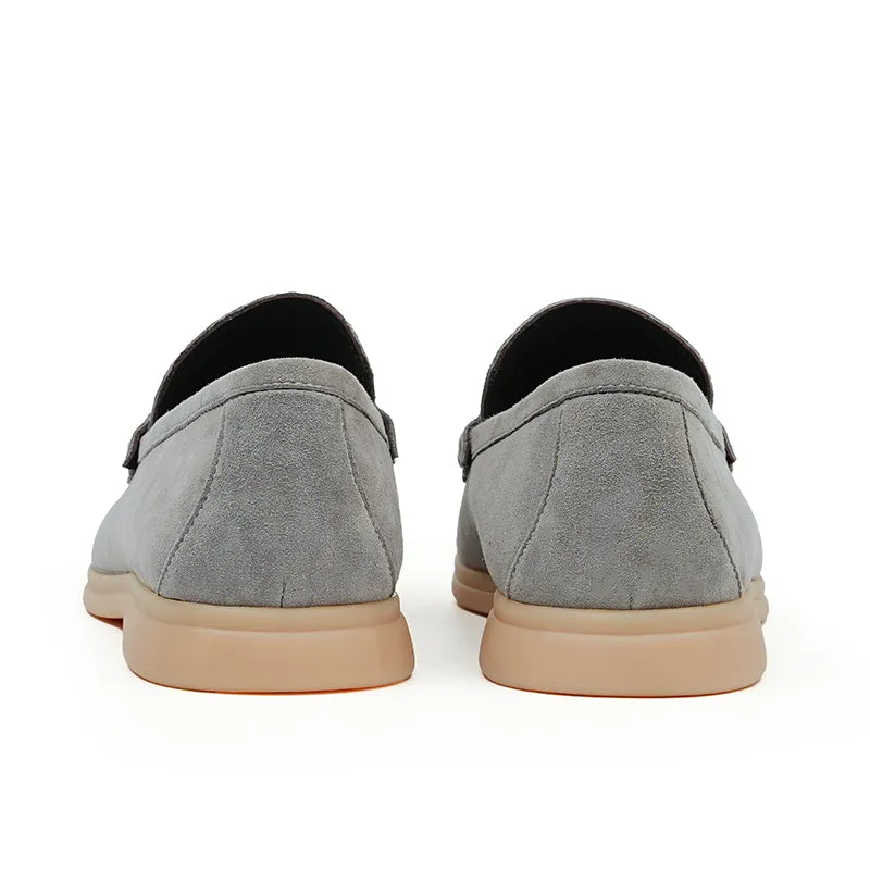 Men's Loafers - Textured Suede & Tassel Accent
