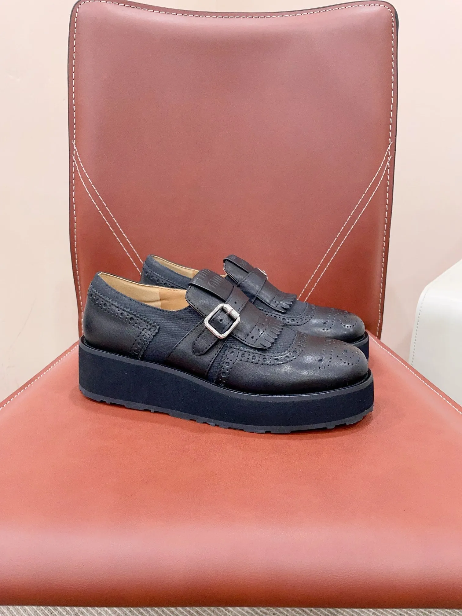 Miu-Church's Loafers Black Nubuck Leather