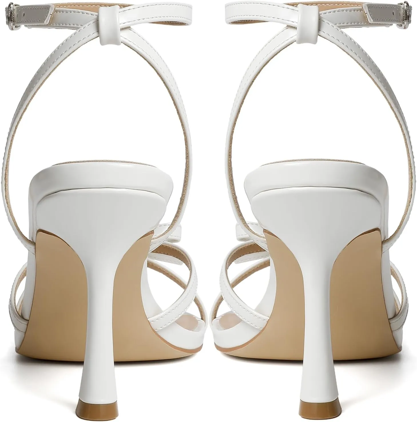 Mostrin Strappy Heels for Women Lace Up Ankle Strap Round Open Toe Stiletto High Heels Women's Heeled Sandals for Prom, Party, Daily