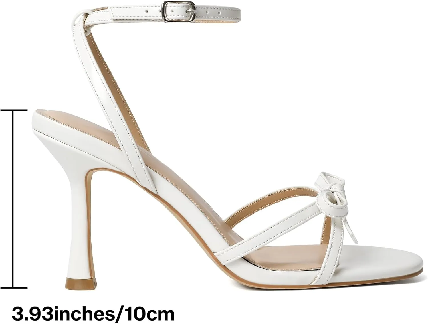 Mostrin Strappy Heels for Women Lace Up Ankle Strap Round Open Toe Stiletto High Heels Women's Heeled Sandals for Prom, Party, Daily