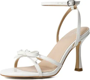 Mostrin Strappy Heels for Women Lace Up Ankle Strap Round Open Toe Stiletto High Heels Women's Heeled Sandals for Prom, Party, Daily