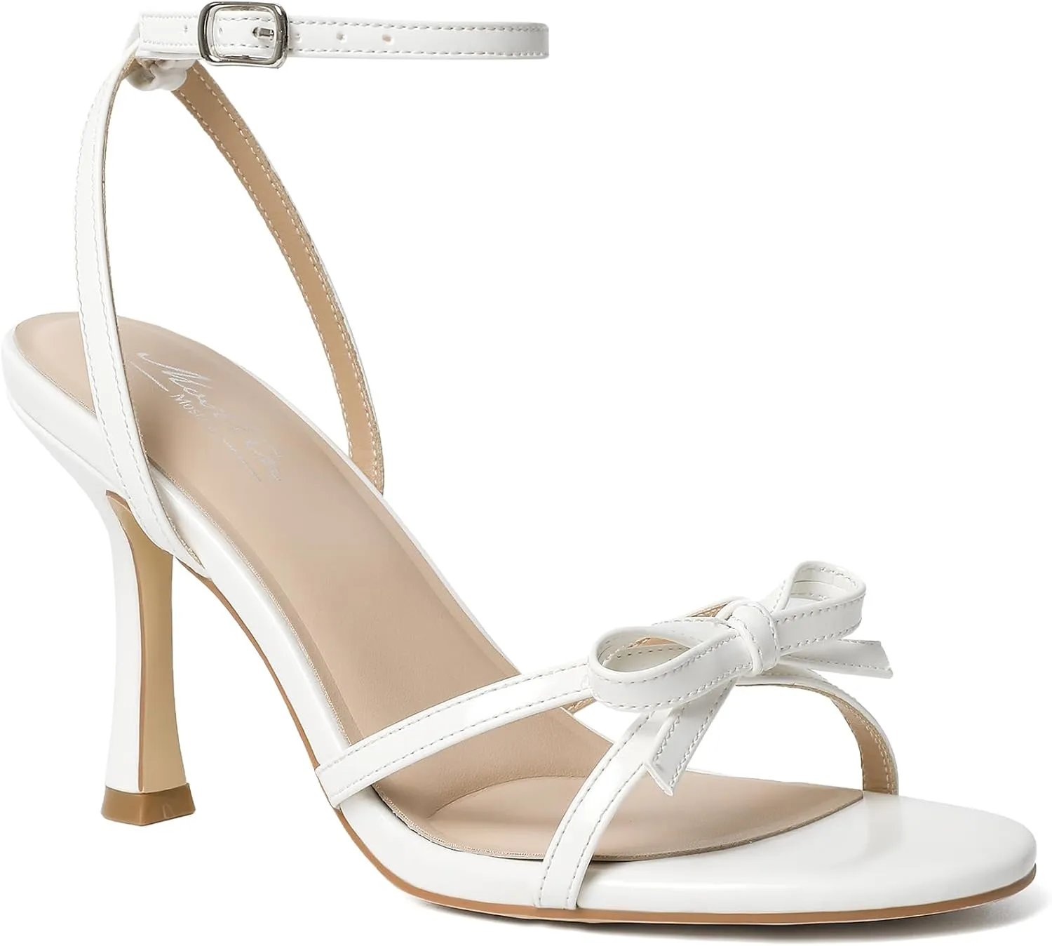 Mostrin Strappy Heels for Women Lace Up Ankle Strap Round Open Toe Stiletto High Heels Women's Heeled Sandals for Prom, Party, Daily