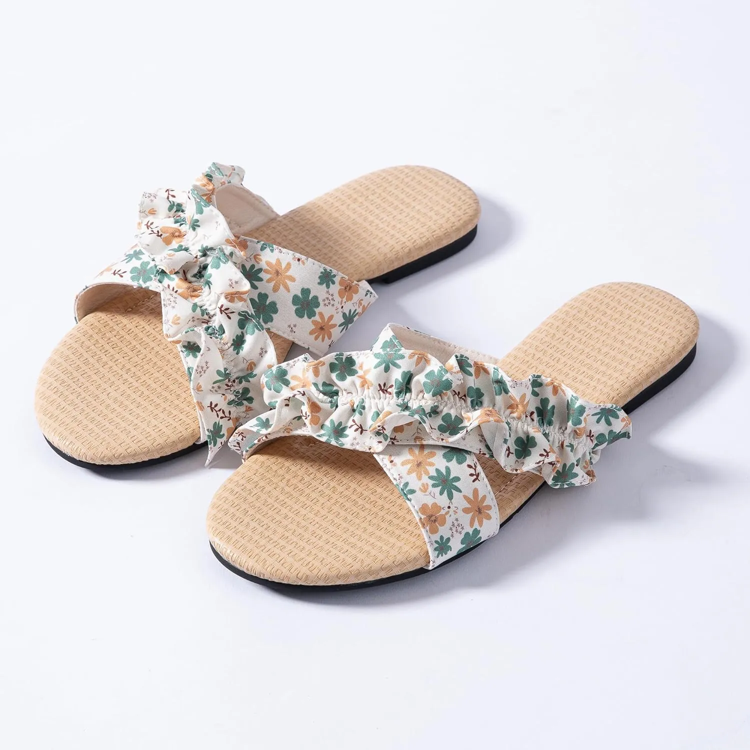 Mtzyoa Women Flat Sandals Braided Leather Crossover Nude Dressy Fashion Evening Party Wedding Sandals