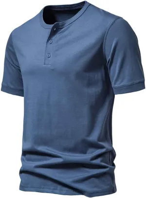 Muscularfit Mens Shirts Casual Short Sleeve V Neck Buttons Shirt Athletic Running Gym Workout Tee Tops Regular Fit Basic Tops