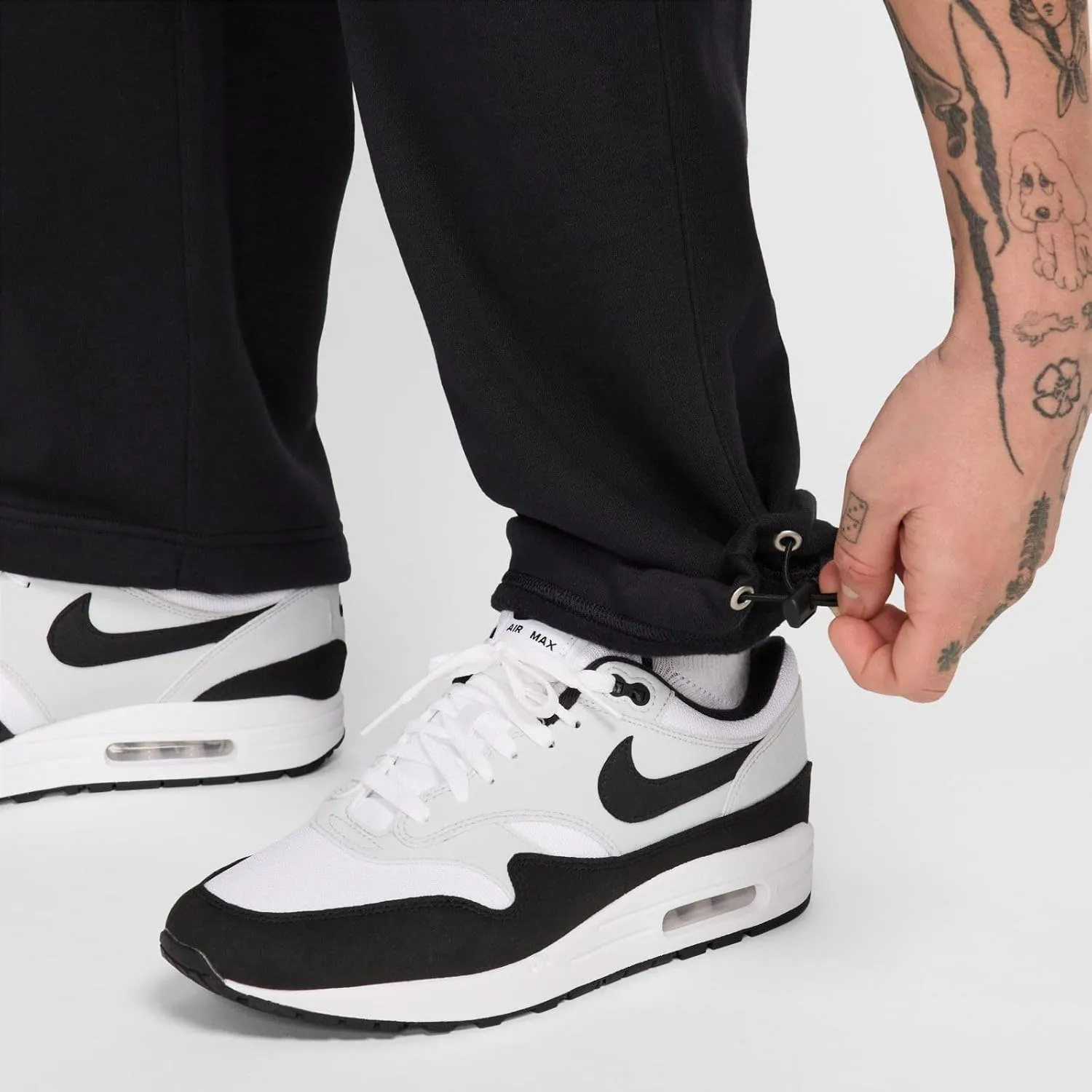 Nike Club Men's Fleece Bungee Pants (FZ0809-010, Black/Black/White)