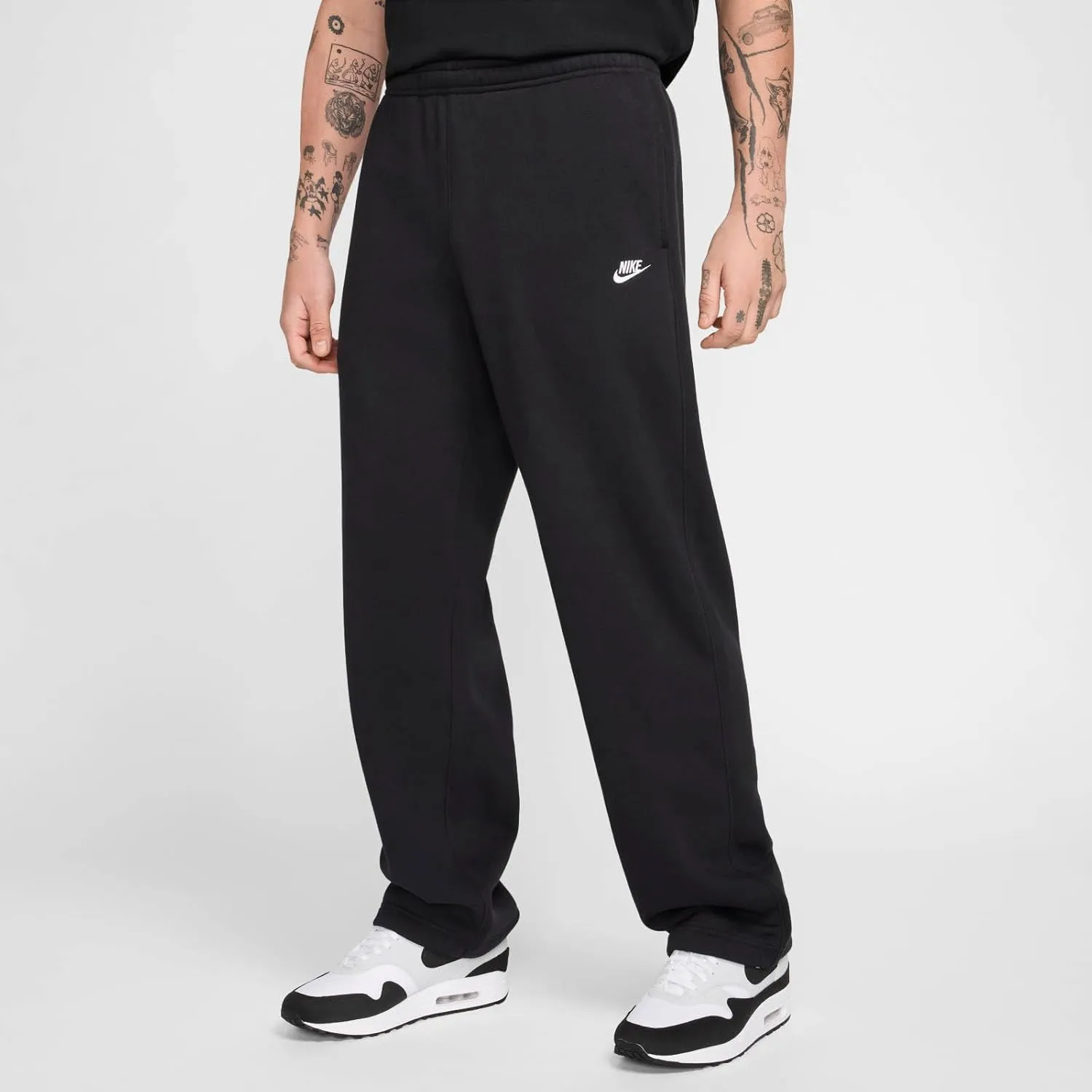 Nike Club Men's Fleece Bungee Pants (FZ0809-010, Black/Black/White)